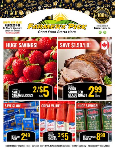 Farmer's Pick Flyer January 2 to 7