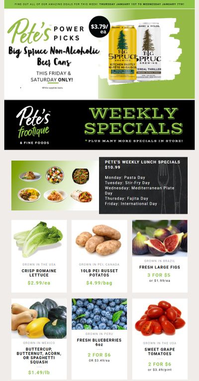 Pete's Fine Foods Flyer January 1 to 7