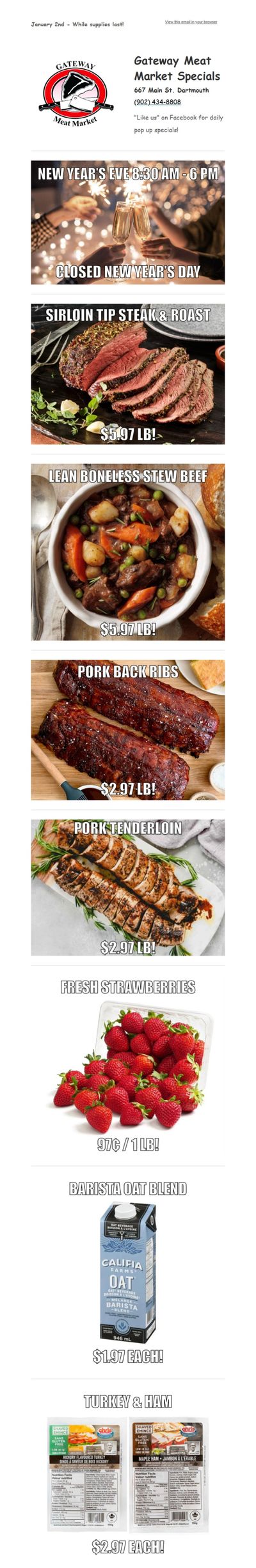 Gateway Meat Market Flyer January 1 to 7