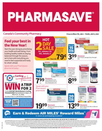 Pharmasave (ATL, ON & West ) Flyer January 2 to 15