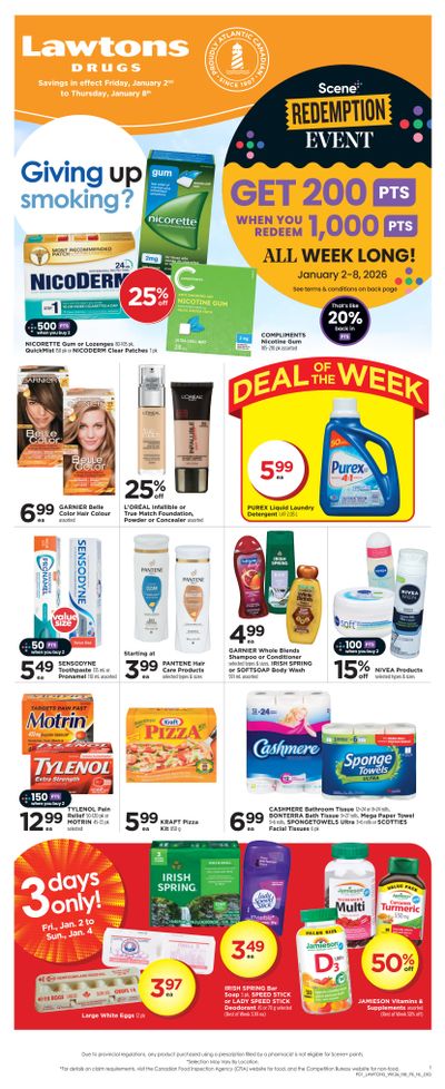 Lawtons Drugs (NB, NL, PE) Flyer January 2 to 8
