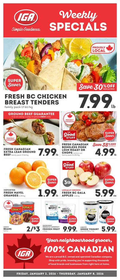 IGA Stores of BC Flyer January 2 to 8