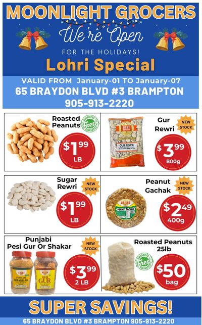 Moonlight Grocers Flyer January 1 to 7