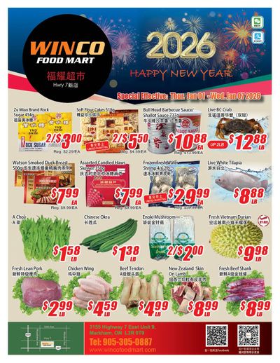 WinCo Food Mart (HWY 7) Flyer January 1 to 7