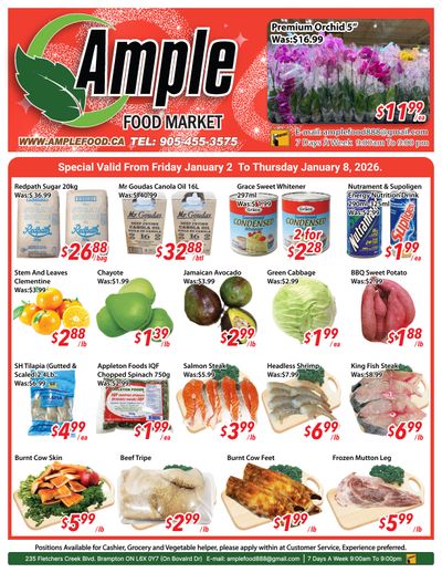 Ample Food Market (Brampton) Flyer January 2 to 8