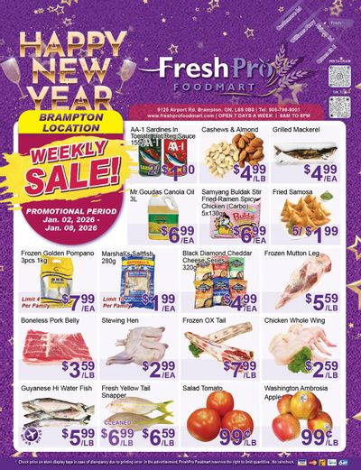 FreshPro Foodmart (Brampton) Flyer January 2 to 8