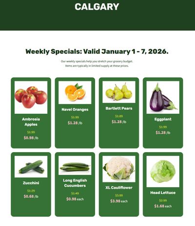 H&W Produce Flyer January 1 to 7