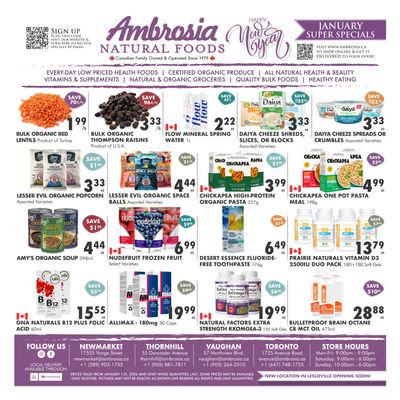 Ambrosia Natural Foods Flyer January 1 to 31