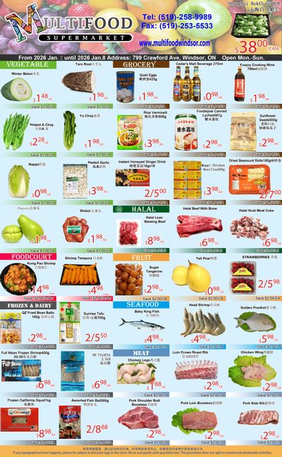 MultiFood Supermarket Flyer January 2 to 8