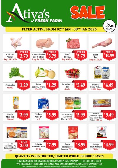 Atiya's Fresh Farm Flyer January 2 to 8