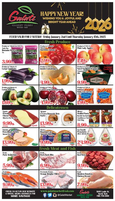 Galati Market Fresh Flyer January 2 to 15