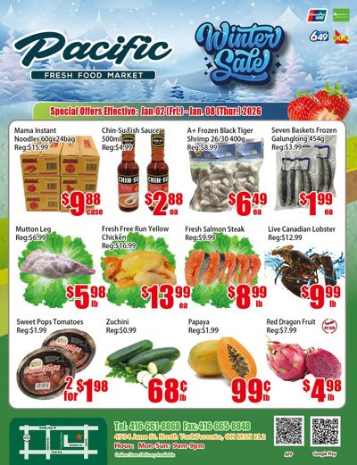 Pacific Fresh Food Market (North York) Flyer January 2 to 8