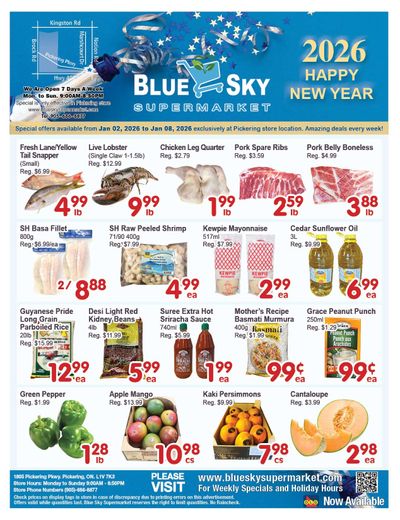 Blue Sky Supermarket (Pickering) Flyer January 2 to 8