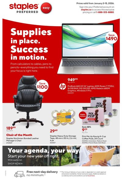 Staples Preferred Flyer January 2 to 15