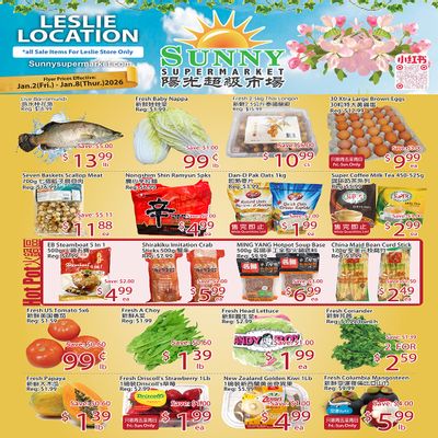 Sunny Supermarket (Leslie) Flyer January 2 to 8