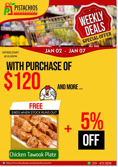 Pistachios Supermarket Flyer January 2 to 7