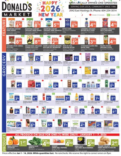 Donald's Market Flyer January 1 to 14