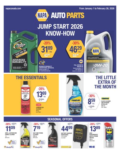 NAPA Auto Parts Flyer January 1 to February 28