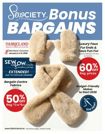 Fabricland (West) Flyer January 2 to 31