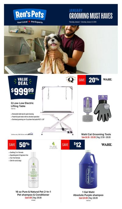 Ren's Pets Grooming Must-Haves Flyer January 1 to 31
