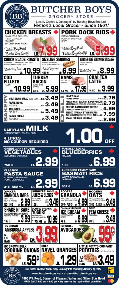 Butcher Boys Grocery Store Flyer January 2 to 8