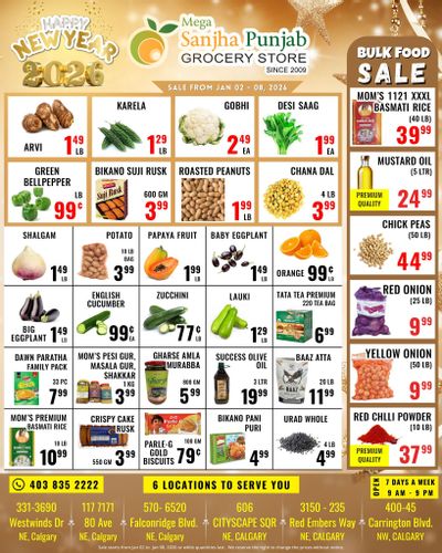 Sanjha Punjab Grocery Store Flyer January 2 to 8