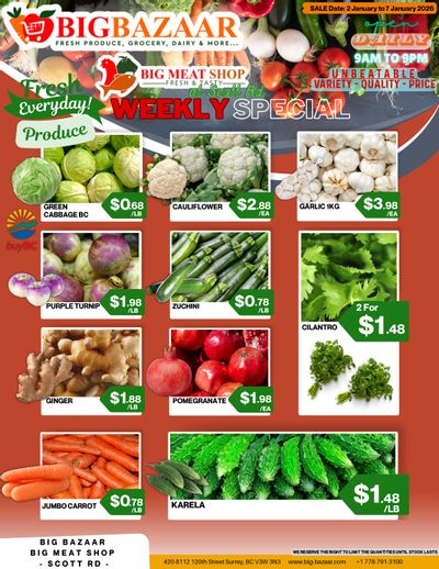 Big Bazaar Canada Flyer January 2 to 7