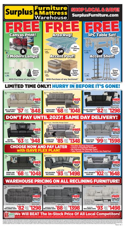 Surplus Furniture & Mattress Warehouse (Thunder Bay) Flyer January 5 to 25