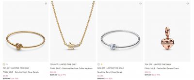 Pandora Canada: Sale up to 70% off