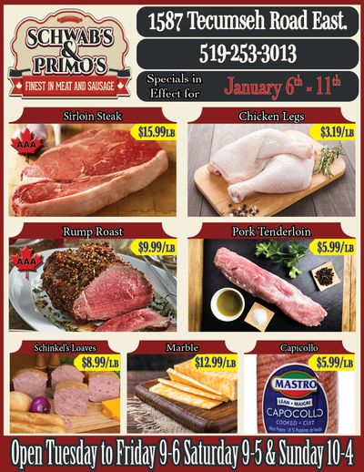 Schwab's & Primo's Flyer January 6 to 11