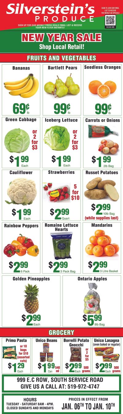 Silverstein's Produce Flyer January 6 to 10