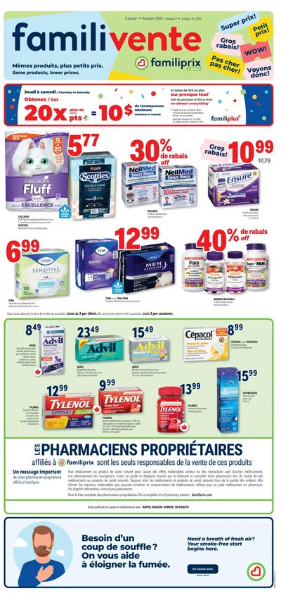 Familiprix Clinique Flyer January 8 to 14