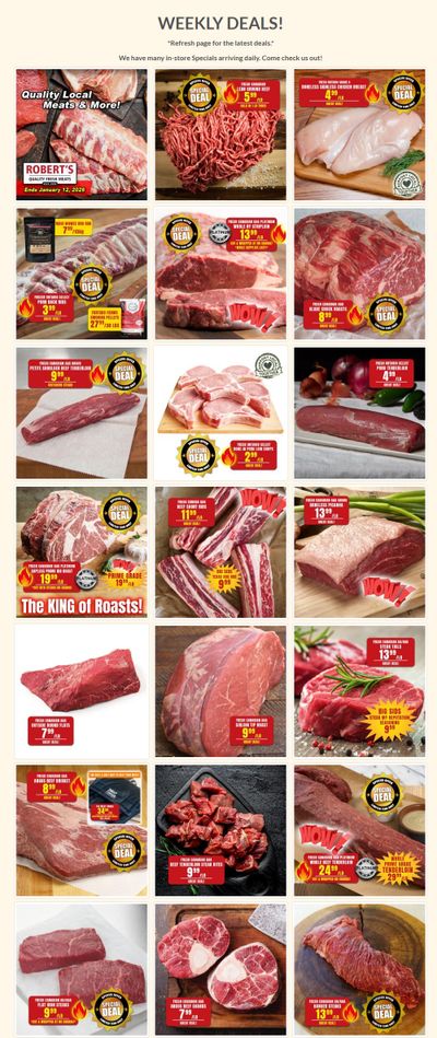 Robert's Fresh and Boxed Meats Flyer January 5 to 12