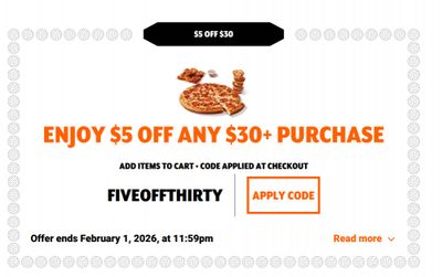 Little Caesars Canada New Year Deals: Save $5 On A Purchase of $30 + More
