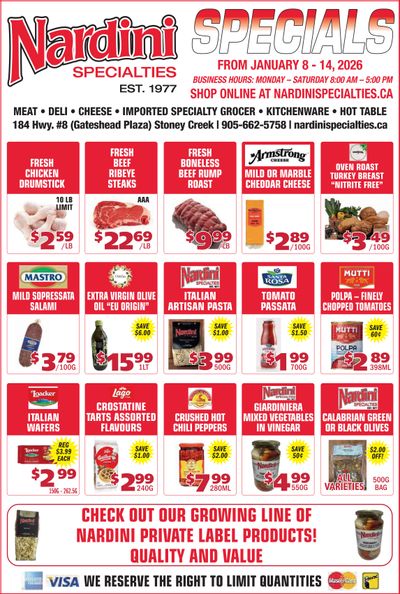 Nardini Specialties Flyer January 8 to 14