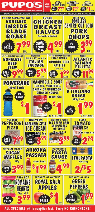 Pupo's Food Market Flyer January 8 to 14