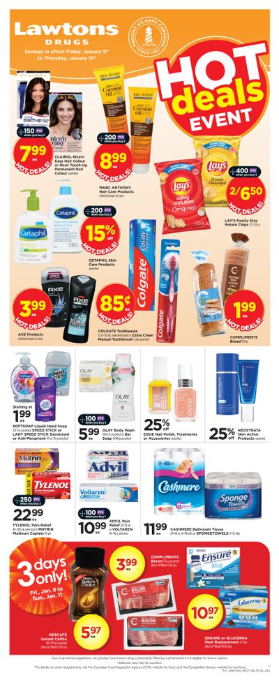 Lawtons Drugs (NB, NL, PE) Flyer January 9 to 15