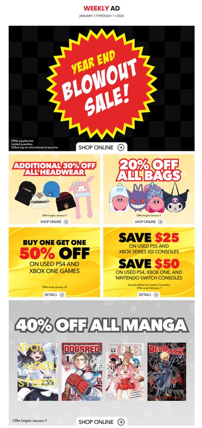 EB Games Flyer January 8 to 14