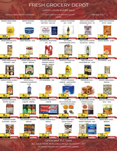 Fresh Grocery Depot Flyer January 8 to 14