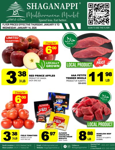 Shaganappi Mediterranean Market Flyer January 8 to 14