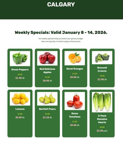 H&W Produce Flyer January 8 to 14