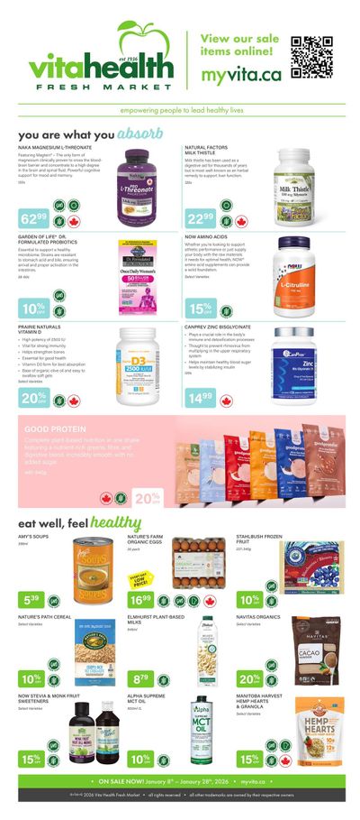 Vita Health Fresh Market Flyer January 8 to 28