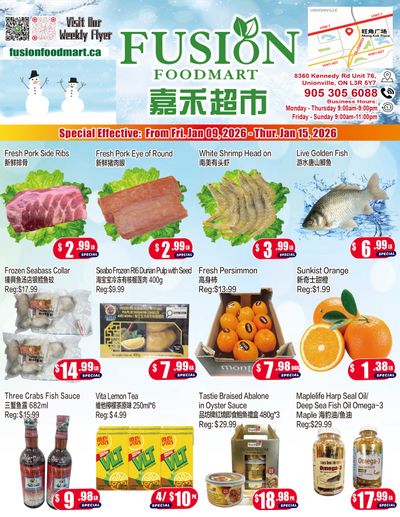 Fusion Supermarket (Unionville)  Flyer January 9 to 15