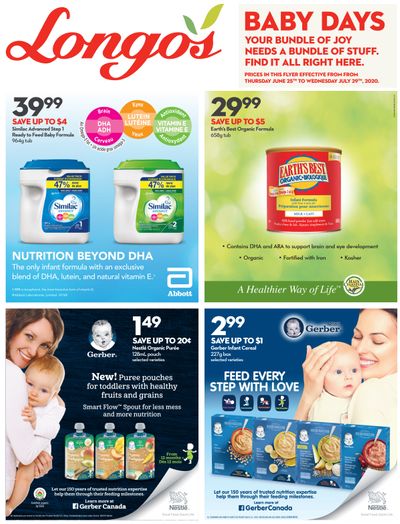 Longo's Baby Days Flyer June 25 to July 29