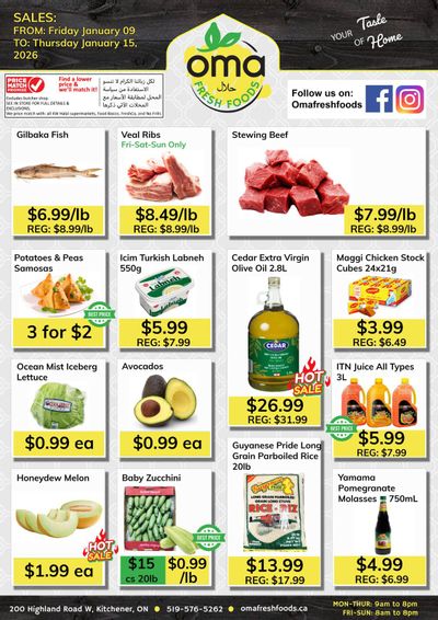 Oma Fresh Foods Flyer January 9 to 15