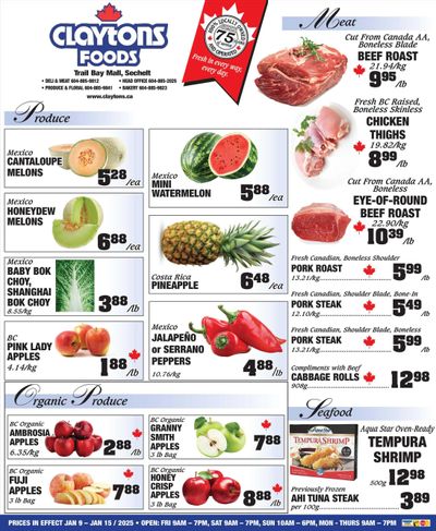 Claytons Heritage Market Flyer January 9 to 15