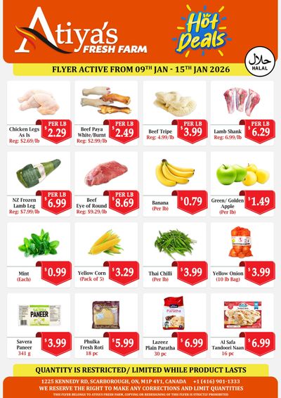 Atiya's Fresh Farm Flyer January 9 to 15