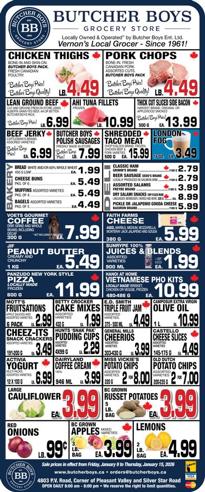 Butcher Boys Grocery Store Flyer January 9 to 15