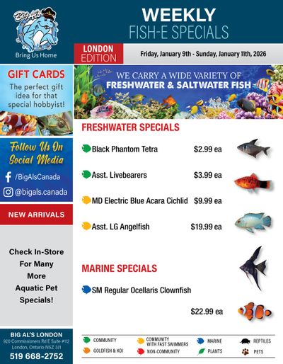 Big Al's (London) Weekend Specials January 9 to 11