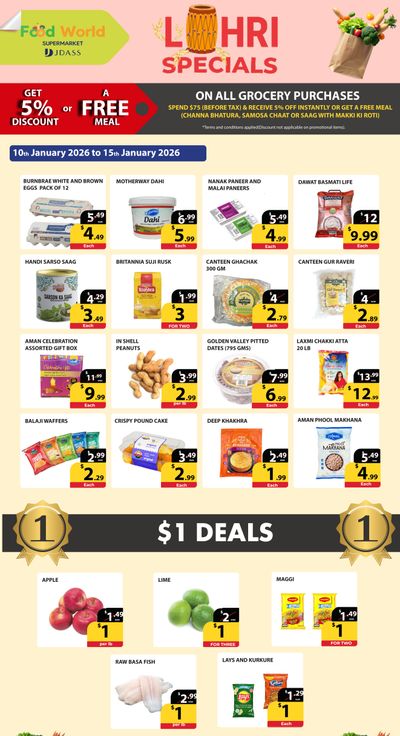 Food World Supermarket Flyer January 10 to 15
